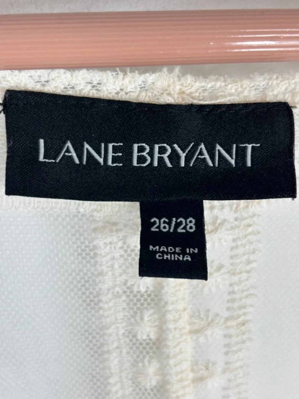 Lane Bryant 26/28 Cream Floral Lace Kimono Duster Boho Beach Cover Up Festival
